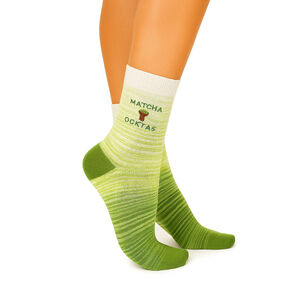 Women’s Set of 6 Pairs Coffee • Cocoa • Matcha Themed Socks–Green & White–NWOT